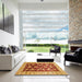 Square Machine Washable Abstract Red Rug in a Living Room, wshabs733