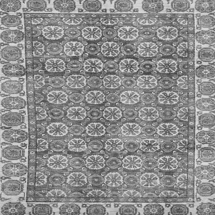 Square Machine Washable Oriental Gray Traditional Rug, wshabs734gry