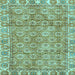 Square Machine Washable Oriental Light Blue Traditional Rug, wshabs734lblu