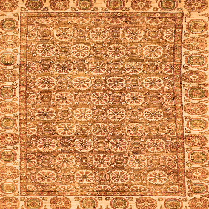 Square Oriental Orange Traditional Rug, abs734org
