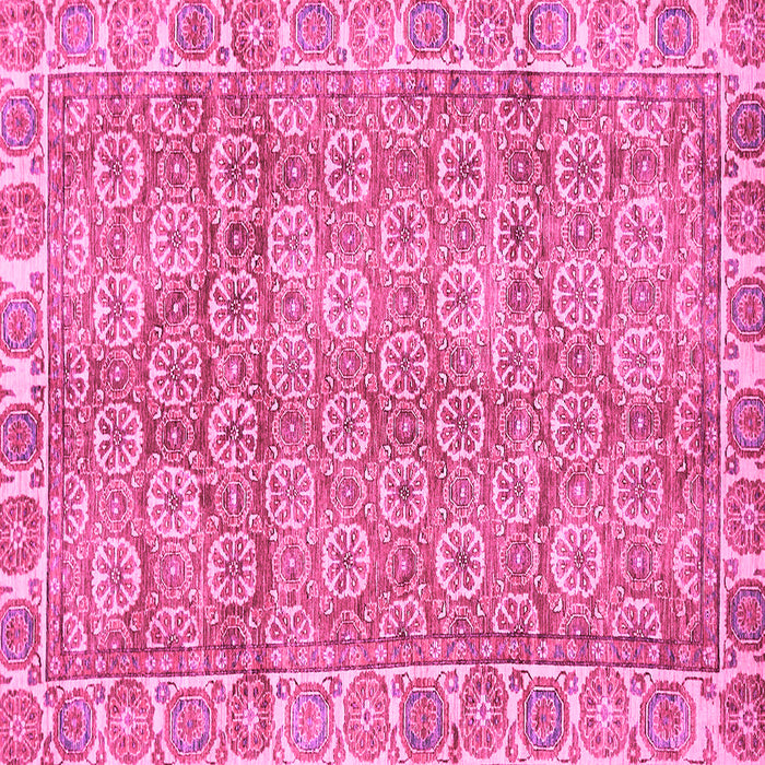 Square Oriental Pink Traditional Rug, abs734pnk