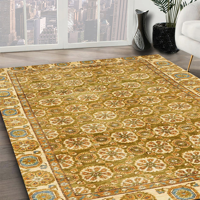 Machine Washable Abstract Orange Rug in a Family Room, wshabs734