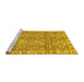 Sideview of Machine Washable Oriental Yellow Traditional Rug, wshabs734yw