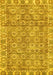 Machine Washable Oriental Yellow Traditional Rug, wshabs734yw