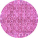 Round Oriental Purple Traditional Rug, abs734pur