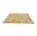 Sideview of Machine Washable Abstract Yellow Rug, wshabs735