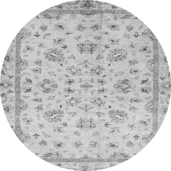 Round Oriental Gray Traditional Rug, abs735gry