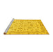 Sideview of Machine Washable Oriental Yellow Traditional Rug, wshabs735yw