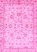 Machine Washable Oriental Pink Traditional Rug, wshabs735pnk