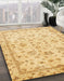 Machine Washable Abstract Yellow Rug in a Family Room, wshabs735