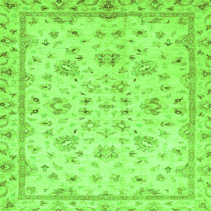 Square Oriental Green Traditional Rug, abs735grn