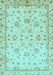 Machine Washable Oriental Light Blue Traditional Rug, wshabs735lblu