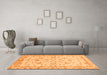 Machine Washable Oriental Orange Traditional Area Rugs in a Living Room, wshabs735org