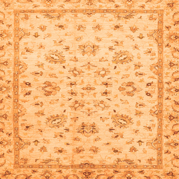 Square Machine Washable Oriental Orange Traditional Area Rugs, wshabs735org