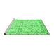 Sideview of Machine Washable Oriental Emerald Green Traditional Area Rugs, wshabs735emgrn