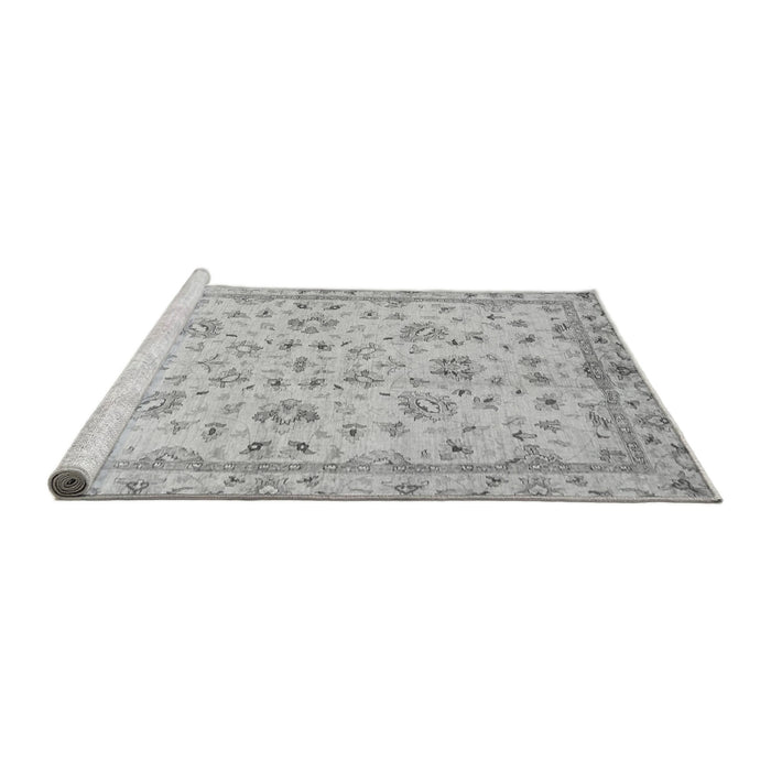 Sideview of Machine Washable Oriental Gray Traditional Rug, wshabs735gry