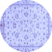 Round Oriental Blue Traditional Rug, abs735blu