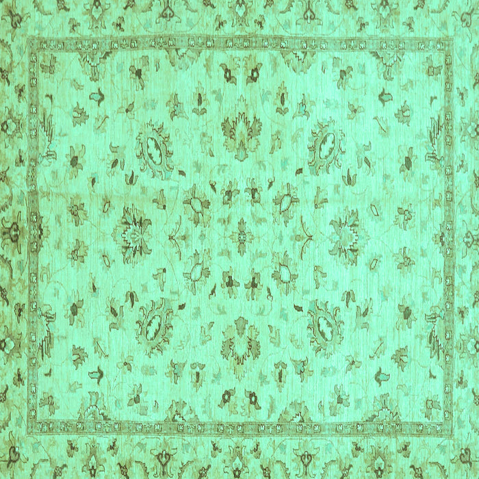 Square Machine Washable Oriental Turquoise Traditional Area Rugs, wshabs735turq