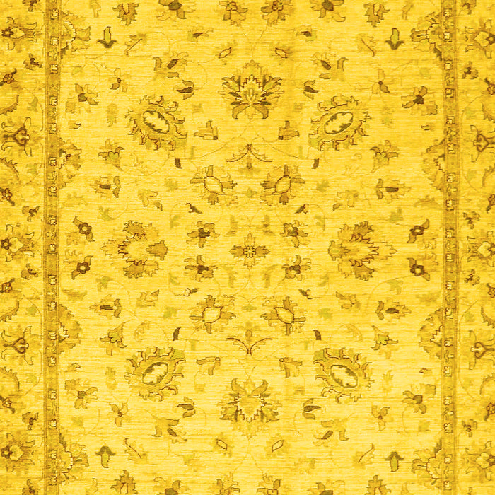 Machine Washable Oriental Yellow Traditional Rug, wshabs735yw