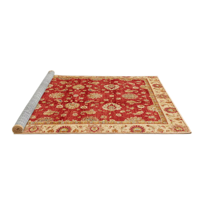 Sideview of Machine Washable Abstract Orange Rug, wshabs736