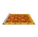 Sideview of Machine Washable Oriental Yellow Traditional Rug, wshabs736yw