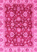 Machine Washable Oriental Pink Traditional Rug, wshabs736pnk