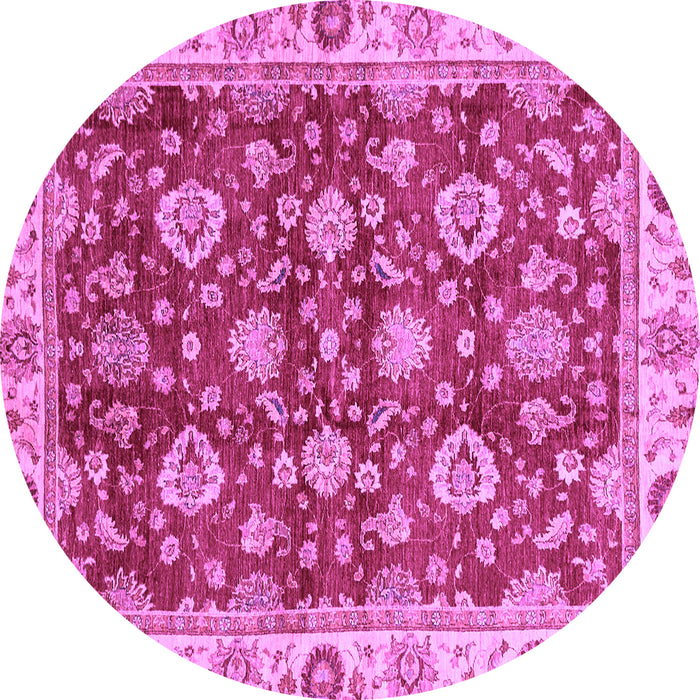 Round Oriental Purple Traditional Rug, abs736pur
