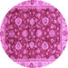 Round Oriental Purple Traditional Rug, abs736pur