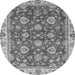 Round Oriental Gray Traditional Rug, abs736gry