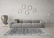 Machine Washable Oriental Gray Traditional Rug in a Living Room,, wshabs736gry