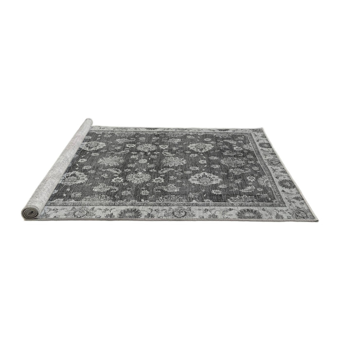 Sideview of Machine Washable Oriental Gray Traditional Rug, wshabs736gry