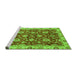 Sideview of Machine Washable Oriental Green Traditional Area Rugs, wshabs736grn