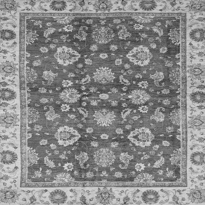 Square Oriental Gray Traditional Rug, abs736gry