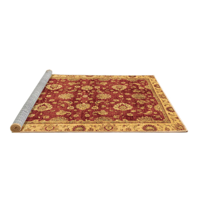 Sideview of Machine Washable Oriental Brown Traditional Rug, wshabs736brn