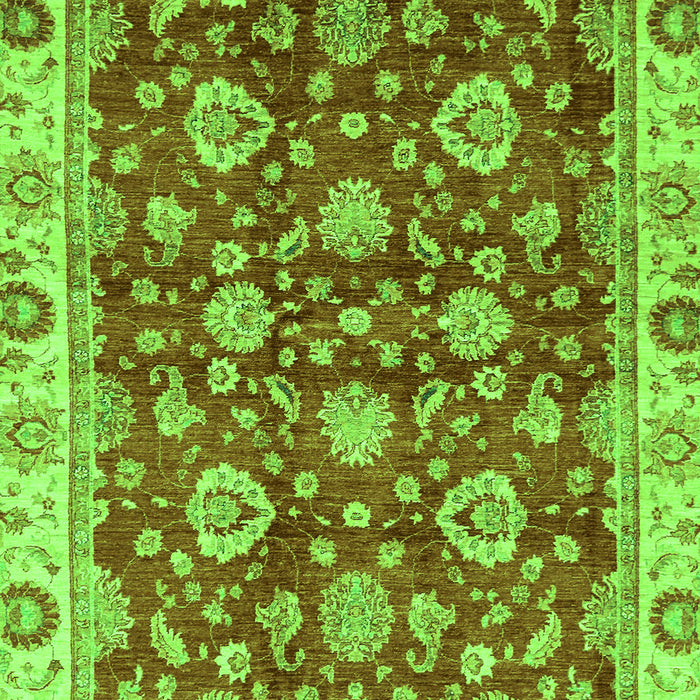 Machine Washable Oriental Green Traditional Area Rugs, wshabs736grn