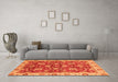 Machine Washable Oriental Orange Traditional Area Rugs in a Living Room, wshabs736org