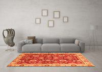 Machine Washable Oriental Orange Traditional Rug, wshabs736org