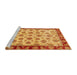 Sideview of Machine Washable Abstract Orange Red Rug, wshabs737