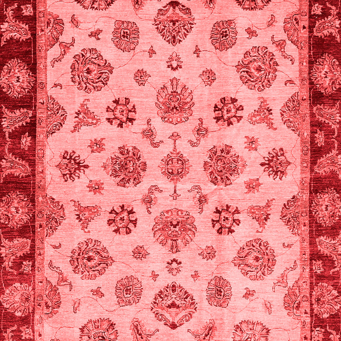 Machine Washable Oriental Red Traditional Rug, wshabs737red