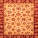 Square Machine Washable Oriental Orange Traditional Area Rugs, wshabs737org