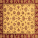 Square Machine Washable Oriental Brown Traditional Rug, wshabs737brn