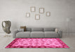 Machine Washable Oriental Pink Traditional Rug in a Living Room, wshabs737pnk