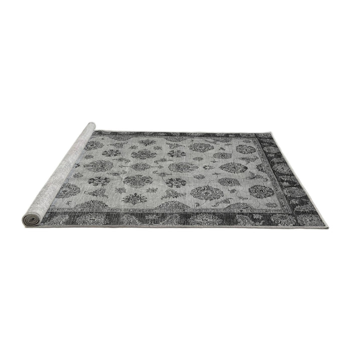Sideview of Machine Washable Oriental Gray Traditional Rug, wshabs737gry