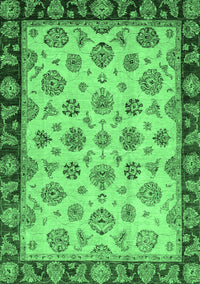 Oriental Emerald Green Traditional Rug, abs737emgrn