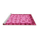 Sideview of Machine Washable Oriental Pink Traditional Rug, wshabs737pnk