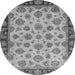 Round Oriental Gray Traditional Rug, abs737gry