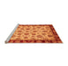 Sideview of Machine Washable Oriental Orange Traditional Area Rugs, wshabs737org