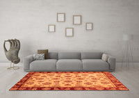 Machine Washable Oriental Orange Traditional Rug, wshabs737org