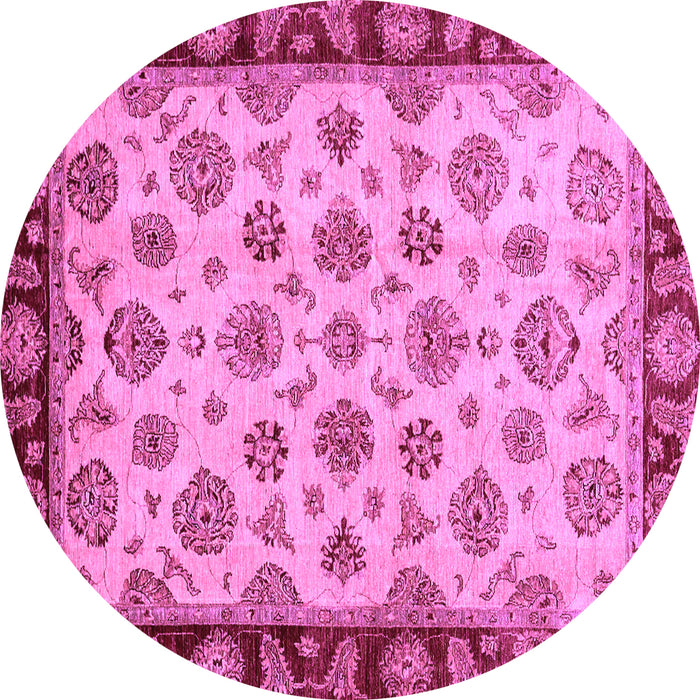 Round Machine Washable Oriental Purple Traditional Area Rugs, wshabs737pur