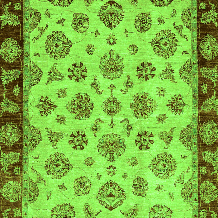 Machine Washable Oriental Green Traditional Area Rugs, wshabs737grn